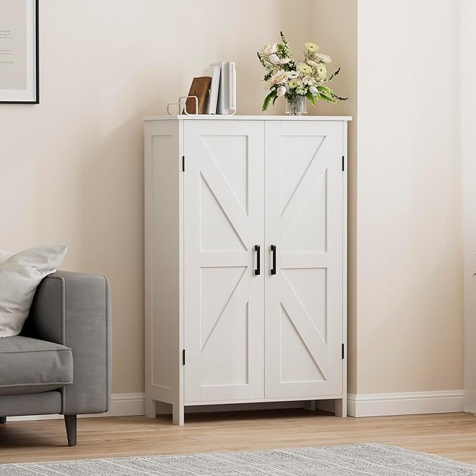 Homleke 43.3" H Farmhouse Bathroom Storage Cabinet with Adjustable Shelves - Image 7