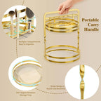 360°Rotating Makeup Organizer, Gold Bathroom Organizer Countertop - Image 8