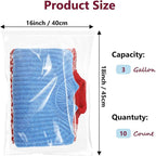 Large Plastic Bags With Zipper Top,3 Gallon,16" x 18",10 Pack,Extra Large Storage Packing for Clothes,Travel, Moving, Large Reusable bags,Heavy-Duty,BPA-Free, 2-mil Thick Clear Plastic - Image 2