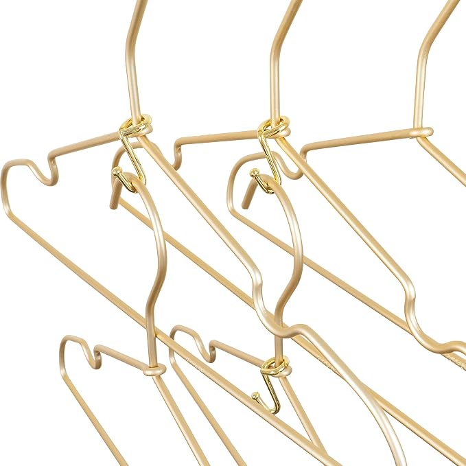 Clothes Hanger Connector Hooks, 36 Pack Gold Metal Cascading Extender Clips, Sturdy Mini Hanger Hooks for Velvet Hangers, Closet Space Saving Organizer - Image 5