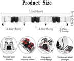 2 Pack Broom Holder Wall Mount, 3 Racks 4 Hooks Mop and Broom Organizer - Image 3