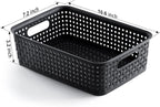 [ 8 Pack ] Plastic Storage Baskets, Small Pantry Organization and Storage Bins, Household Organizers for Laundry Room, Bathrooms, Kitchens, Cabinets, Countertops, Under Sink or Shelves, Black - Image 3