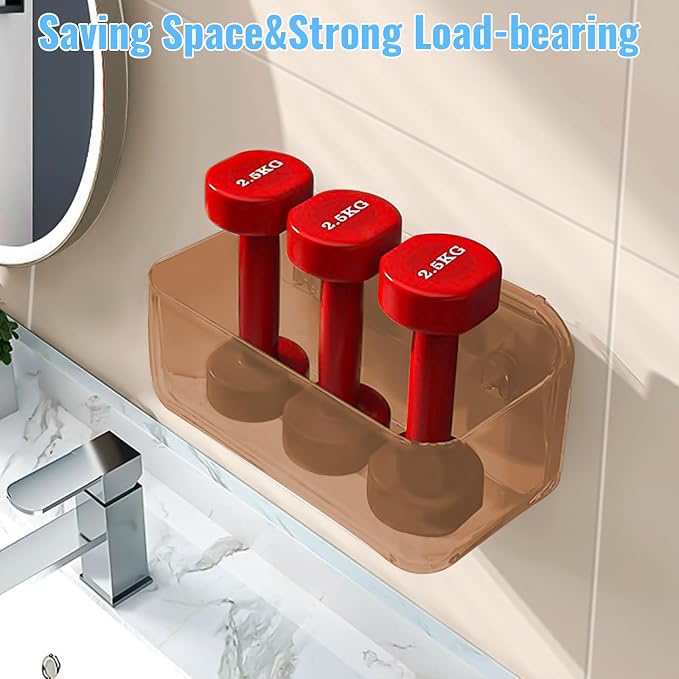 CGBE 2-Pack Cabinet Door Organizer, Self Adhesive Bathroom Shelves, Amber - Image 3