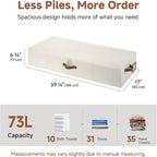 StorageWorks 7 Inch Low Profile Under Bed Clothes Storage Bins with Lids | Reinforced Structure, Resists Sagging, Handles & Label Holder, Foldable Stackable Closet Storage for Clothes, Blankets, Toys - Image 2