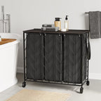 WOWLIVE Laundry Hamper 3 Section with Lid, 142L Laundry Basket with Wheels - Image 3