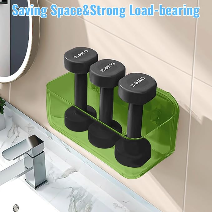 CGBE 2-Pack Cabinet Door Organizer, Self Adhesive Bathroom Shelves, Green - Image 3