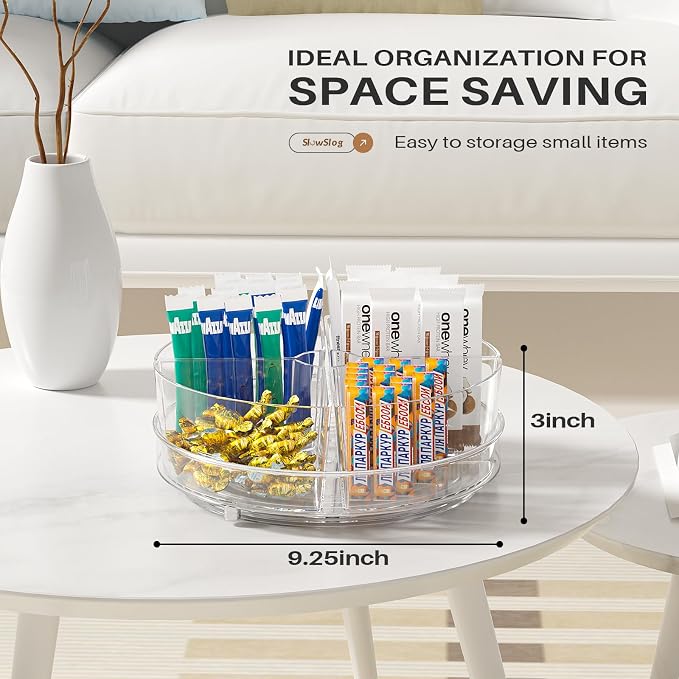 Lazy Susan Organizer, 9 inch Rotating Storage Organizer with Removable Bins - Image 7