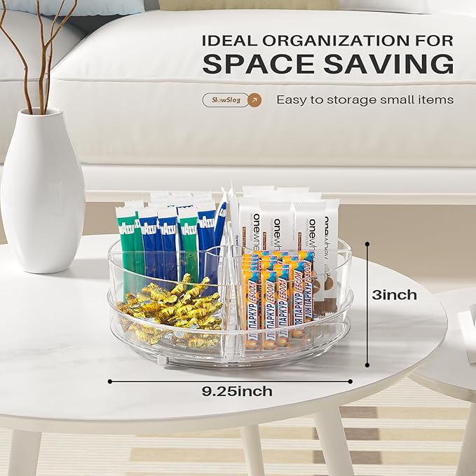 2 Pack Lazy Susan Organizer, 9 inch Rotating Storage Organizer with Bins - Image 6