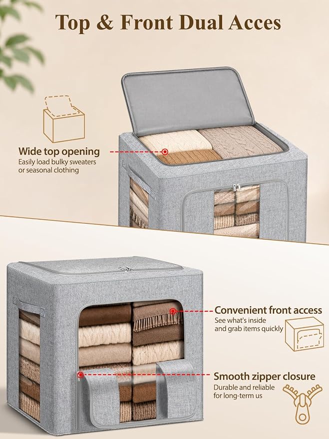 50L Cashmere Sweater Clothes Storage Bag with Steel Frame / Cedar Balls - Image 6