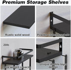 RICHER HOUSE Floating Shelves Bathroom, Wall Mounted Shelf Over Toilet - Image 3