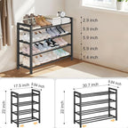 4-Tier Expandable Metal Shoe Rack for Closet & Entryway, Shoe Organizer | Shoe Storage • Adjustable Width • Holds 6–9 Pairs • Heavy-Duty Steel • Space-Saving Design • Tool-free • Easy Assembly - Image 2