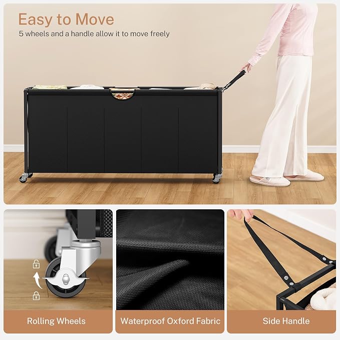 Laundry Sorter, Rolling Laundry Hamper with 5 Section Pul-Out Bags, Laundry Basket Organizer with 4 Drawers, Laundry Hamper with Wheels for Laundry Room Organization, Bathroom, Bedroom - Image 4