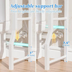 Simple Trending 4 Tier Over The Toilet Storage with Drawers, Heavy Duty Bathroom Stand Organizer Metal Shelves for Laundry, White - Image 3