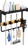 Deloban Broom Holder Wall Mount,16.6" Small Mop Tool Organizer by DELOBAN