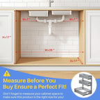 Under Sink Organizer, 3-Tier Thickened Metal Pull out Cabinet Organizer Shelf, Height Adjustable Slide out Storage Drawer Rack for Kitchen Bathroom Pantry Laundry Home Organization, 2-Pack, Grey - Image 2