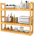 Domax Bamboo Bathroom Shelf 3-Tier Wall Mount Storage Rack Multifunctional Adjustable Layer Free Standing Over Toilet Utility Shelves Living Room Kitchen (Bamboo) by Domax