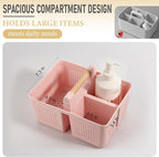 Portable Shower Caddy Basket Plastic Caddy Organizer with Handle Small Pink - Image 4