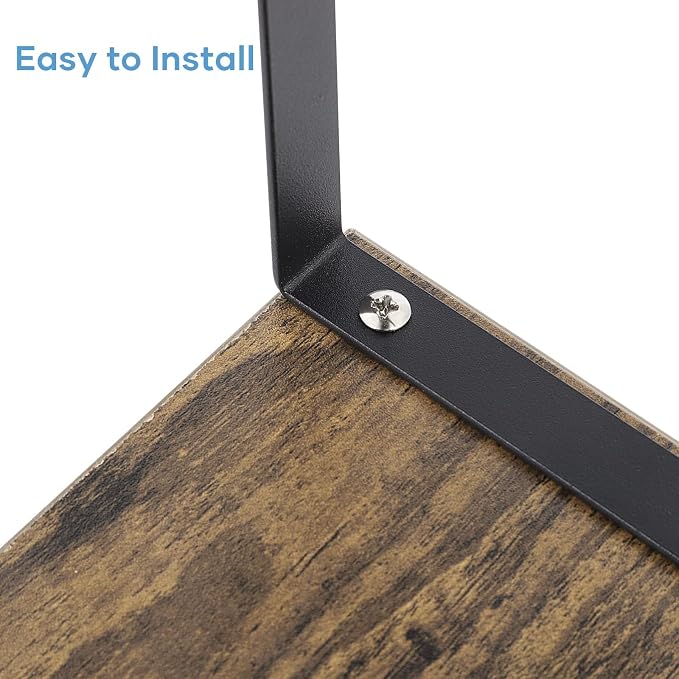 NEX Kitchen Cabinet and Counter Shelf Organizer, Shelf Riser for Pantry Countertop Cupboard Desk Top, Stackable & Expandable, Set of 4, Black and Rustic Brown - Image 6