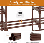 WOWLIVE 9 Tier 3-Column Shoe Rack, 50-55 Pairs Stackable Brown - Image 7