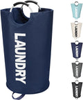 Maxsilan 125L X-Large Laundry Basket, Freestanding Tall Clothes Hamper, Collapsible Laundry Bag, Dark Blue by Maxsilan
