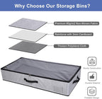 2 Pack Large Under Bed Storage Containers, Ultra-thick Fabric Underbed Bins - Image 6