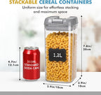 Shazo 6 PC 1.2L Airtight Food Storage Containers with Lids BPA Free Plastic - Image 6