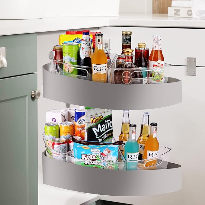 URALFA lazy susan organizer for cabinet, 1/8 Wedge, 6 Pack - Image 7