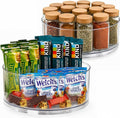 Oizeir Lazy Susan Turntable (2-Pack) - Clear Acrylic, Rotates 360 Degrees, Easily Organize Your Fridge, Cabinet or Counter - Carousel Storage for Food, Spices, Cosmetics by Oizeir