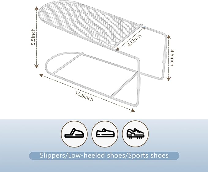 CiBiZi Shoe Slots Organizer 6Pack Metal Shoe Stackers for a Pair of Shoes Display Shelf Shoe Holder Shoe Storage Closet Organizers Shoe Space Saver Organizador de Zapatos White - Image 2