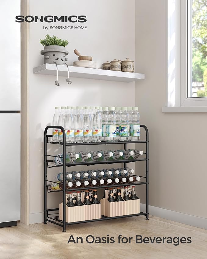 SONGMICS 4-Tier Stackable Metal Shoe Rack, Holds Up to 16 Pairs of Shoes | Shoe Organizer for Closet, Entryway, and Small Spaces, with Adjustable Slanted Shelves, Black, DAVIAN Collection ULMR067B01 - Image 7