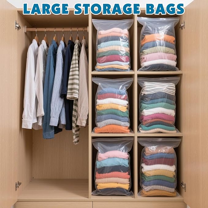 20 Pack Large 5 Gallon Storage Bags with Zipper Top, 18 x 24in Zipper Bags - Image 4