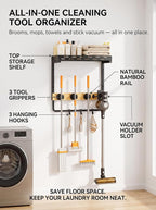 Deloban Broom Holder Wall Mount,16.6" Small Mop Tool Organizer - Image 3