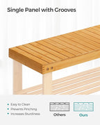 SONGMICS Shoe Rack Bench, 3-Tier Bamboo Shoe Storage Organizer, Entryway Bench, Holds Up to 286 lb, 11.3 x 27.6 x 17.8 Inches, for Entryway Bathroom Bedroom, Natural ULBS04N | Shoe Storage Organizer, Holds Up to 286.6 lb, Natural, BAMBOU Collection ULB... - Image 4