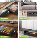 APSARAS USA Under Bed Storage with Wheels, Underbed Storage with Wheels and Clear Window, Rolling Drawers & Bins for Shoes Clothes in Dorm Bedroom, Easy Pull-out Black 2-Pack- Space-Saving - Image 7