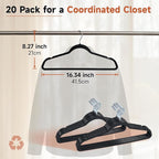 Plastic Hangers 20 Pack, Non-Slip Slim Black Clothes Hangers - Image 6