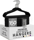 Utopia Home Kids Velvet Hanger 150 Pack – 11" Premium Baby Hangers - Black by UTOPIAHOME