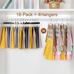 TOPIA HANGER 4 Tier Metal Skirt Hangers with Clips 80% Space Saving 4 Pack - Image 3