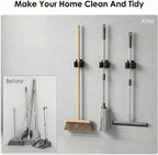 24 Pcs Screwdriver Holder Wall Mount Broom Holder Wall Mount Heavy Duty Metal Mop Hanger Rack for Garage Kitchen Laundry Garden Tool Organizer Black - Image 4