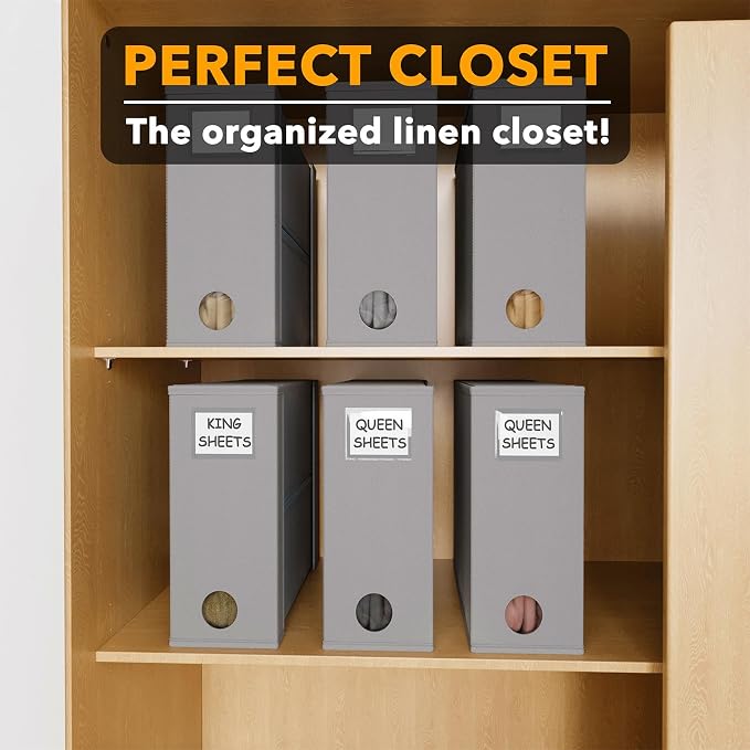 SpaceAid 6 Pack Bed Sheet Organizers and Storage, Foldable Sheet Organizer for Linen Closet, Sheets Set Folder Keeper with Window XL (Queen & King Size) Bedding Container (Gray, 6 Pack) - Image 5
