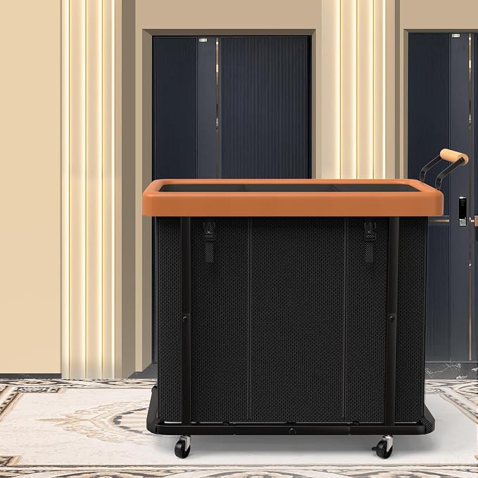 Laundry Hamper 3 Section with Lid,230L Rolling Dirty Clothes Hamper Black - Image 7