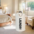 Maxsilan 125L X-Large Laundry Basket Bag, Collapsible Tall Hamper, Beige - Image 8