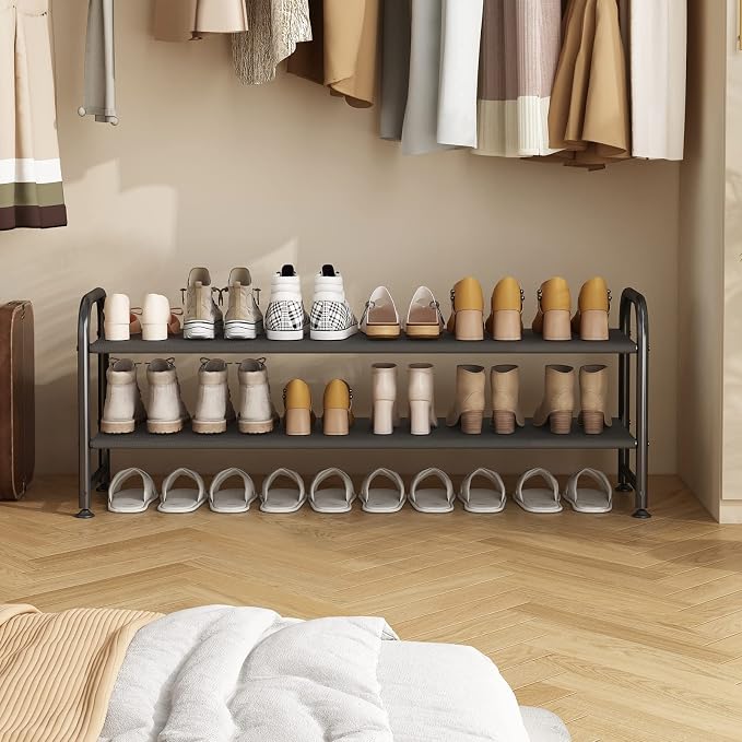 INGIORDAR 2 Tier Long Shoe Rack Organizer for Closet Metal Shoe Storage - Image 2