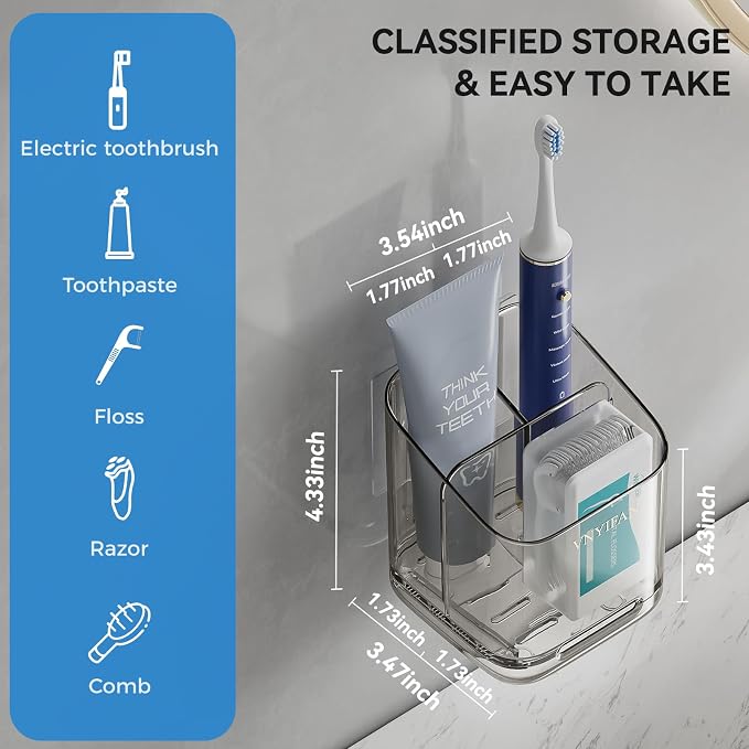 3 Slots Detachable Toothbrush Holders Wall Mounted for Bathrooms - Image 5
