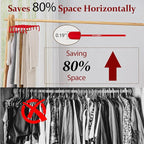 Velvet Felt Pants Hangers 30 Pack, with Cascading Hooks (Red) - Image 3
