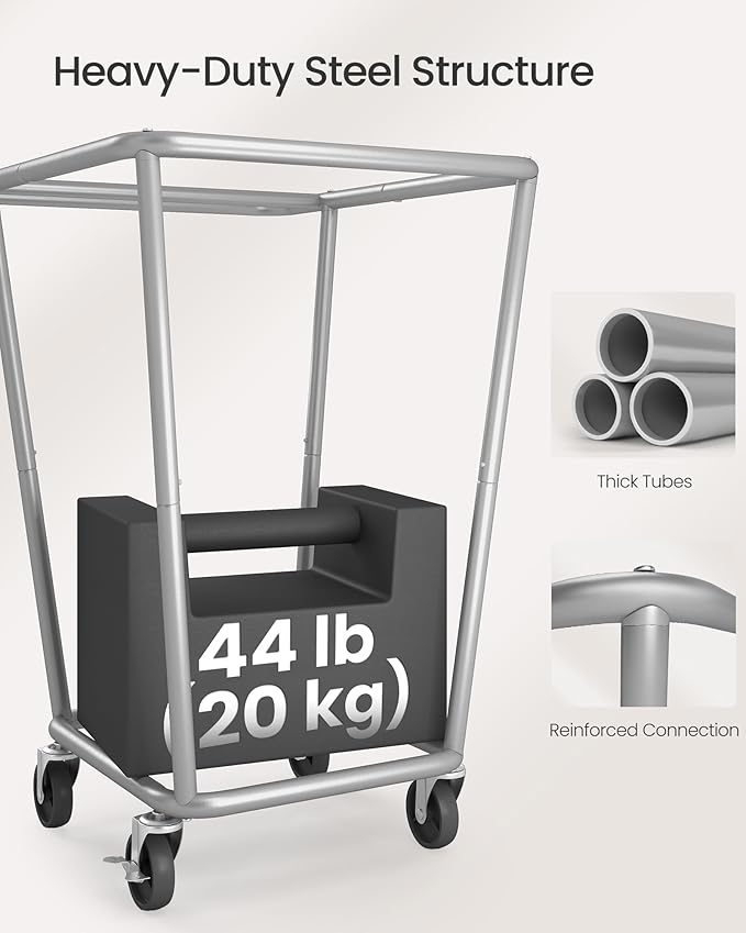 SONGMICS 1-Section Laundry Basket with Wheels, 34.3 Gallons (130 L) Hamper - Image 4