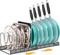 MUDEELA Expandable Pot Pan Lid Organizers inside Cabinet, 12 Divider-Black by MUDEELA