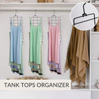 ZEDODIER 3 Pack Tank Top Hanger, Bra Organizer for Closet, Space Saving | 48 Hooks Total, Sturdy Metal, 360° Rotating, Foldable Design, Hanging Closet Organizers and Storage for Apartments and Dorms - Image 3