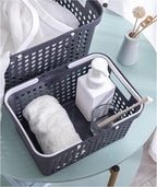 Plastic Shower Caddy Basket with Handles, Cleaning Supply for Dorm, School, Camping, Travel, Bathroom (dark grey 2 pack) - Image 5