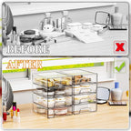 Yieach 2.2'' Tall Small Clear Stackable Storage Drawers,6 Pack Stacking Acrylic Organizers Drawers for Hair Accessories,Makeup,Pen,Art Crafts,Office Supply Organizer and Desktop Plastic Mini Drawers - Image 8