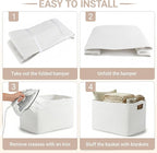 Large Laundry Basket/Hamper, 22"x17"x12", White - Image 7